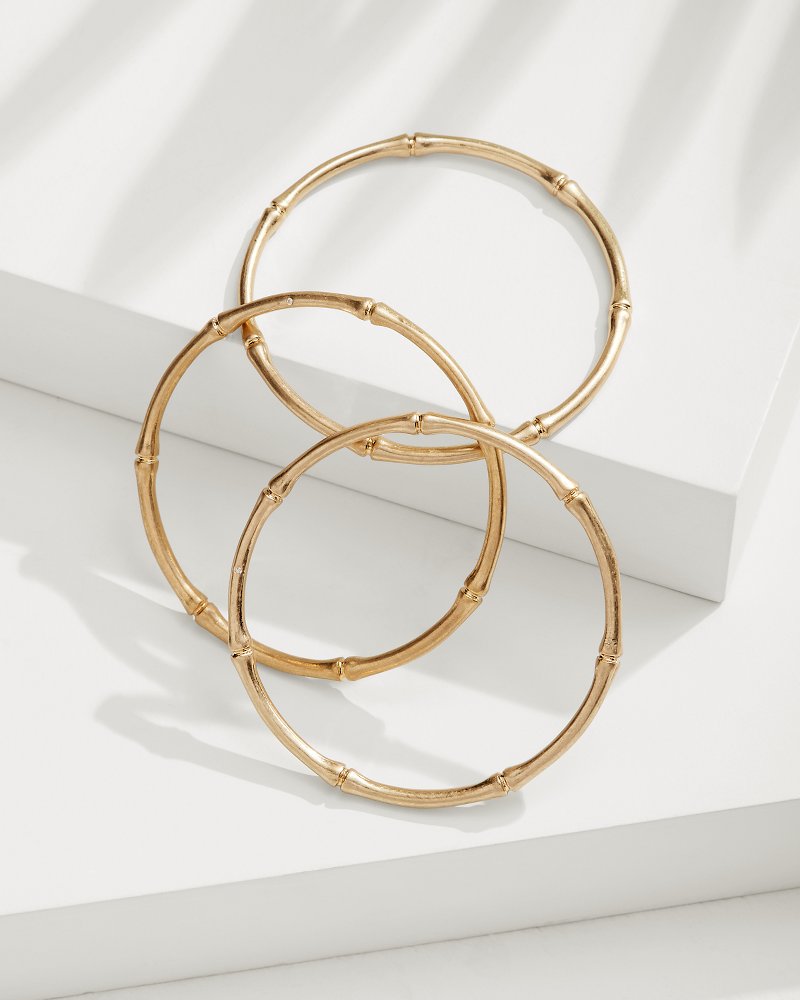Seaside Bamboo Bangle Set Gold | Tommy Bahama Value - Seaside Bamboo Bangle Set