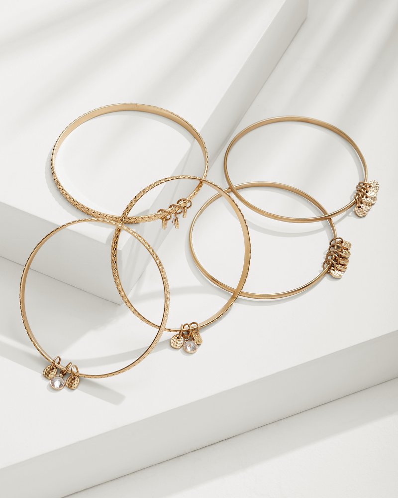 Seaside Charm Bangle Bracelet Set Gold | Tommy Bahama Trusted - Seaside Charm Bangle Bracelet Set