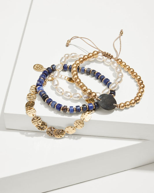 Indigo Shore Mixed Materials Bracelet Set Gold | Tommy Bahama Sale - Indigo Shore Mixed Materials Bracelet Set