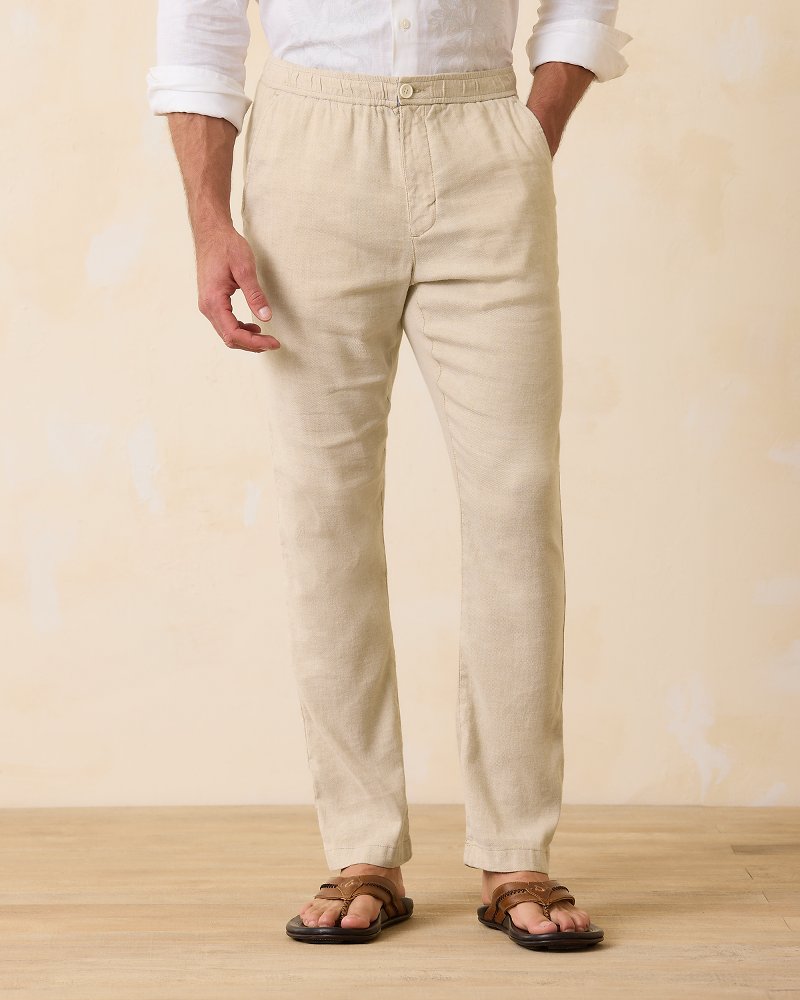Big & Tall Beach Coast Linen-Blend Elastic-Waist Pants Stone Khaki | Tommy Bahama Featured - Big & Tall Beach Coast Linen-Blend Elastic-Waist Pants