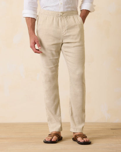 Big & Tall Beach Coast Linen-Blend Elastic-Waist Pants Stone Khaki | Tommy Bahama Featured - Big & Tall Beach Coast Linen-Blend Elastic-Waist Pants