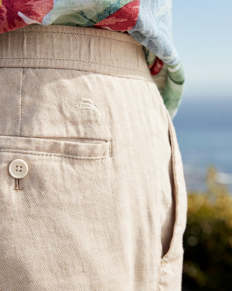 Big & Tall Beach Coast Linen-Blend Elastic-Waist Pants Stone Khaki | Tommy Bahama Featured - Big & Tall Beach Coast Linen-Blend Elastic-Waist Pants