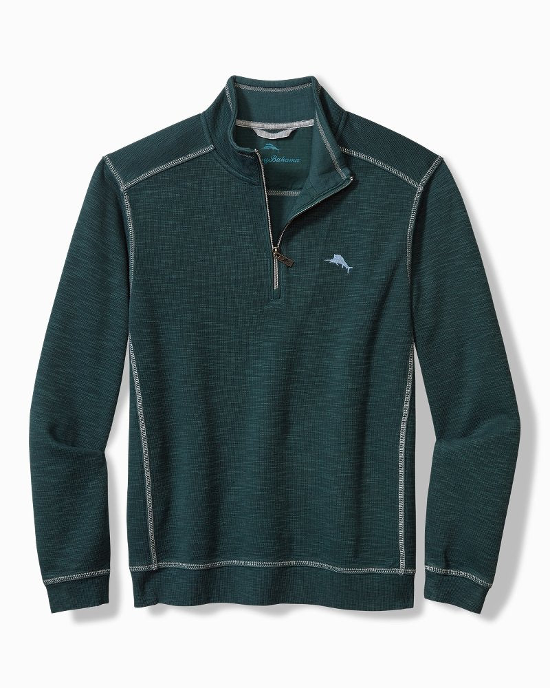 Big & Tall Tobago Bay Half-Zip Sweatshirt Dark Channel Blue | Tommy Bahama Customer Favorite - Big & Tall Tobago Bay Half-Zip Sweatshirt