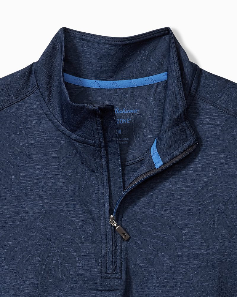 Big & Tall Monstera Fade IslandZone® Half-Zip Sweatshirt Blue Note | Tommy Bahama Special Offer - Big & Tall Monstera Fade IslandZone® Half-Zip Sweatshirt