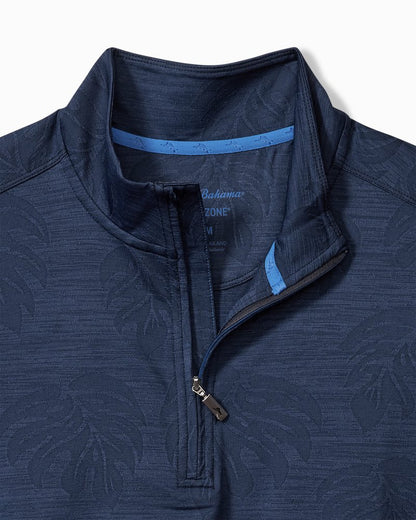 Big & Tall Monstera Fade IslandZone® Half-Zip Sweatshirt Blue Note | Tommy Bahama Special Offer - Big & Tall Monstera Fade IslandZone® Half-Zip Sweatshirt