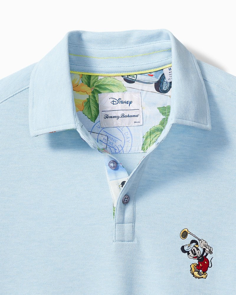 Big & Tall Disney Postcard to Paradise Five O'Clock Polo Light Sky Hthr | Tommy Bahama Top Pick - Big & Tall Disney Postcard to Paradise Five O'Clock Polo