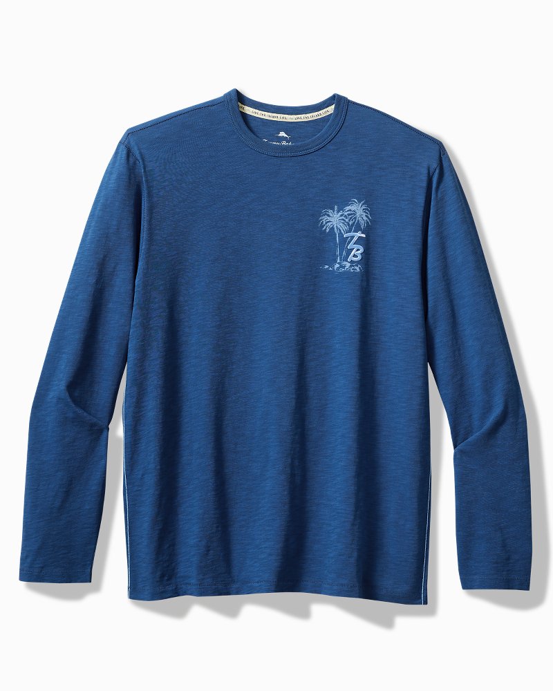Big & Tall High Tide Hangout Long-Sleeve Lux T-Shirt Dark Blue Muse | Tommy Bahama Trusted - Big & Tall High Tide Hangout Long-Sleeve Lux T-Shirt
