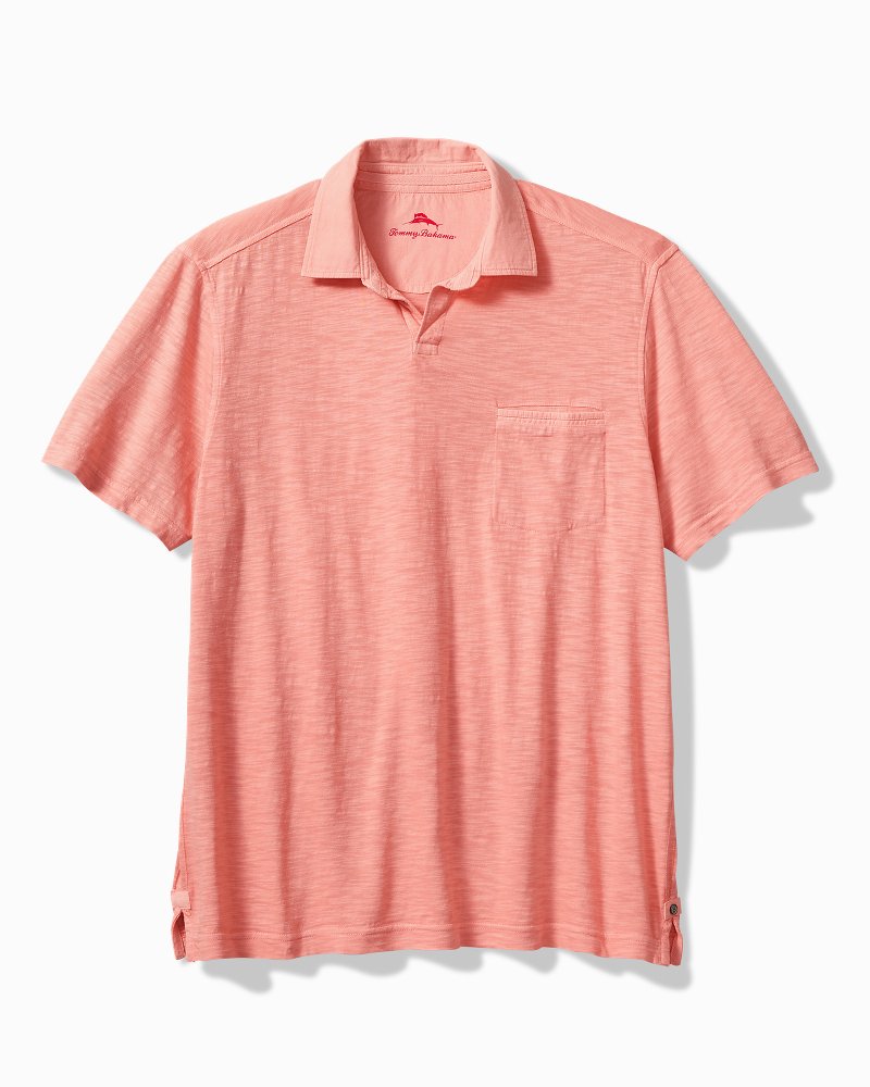 Big & Tall Beach Fade Johnny Collar Polo Shellrossa | Tommy Bahama Classic - Big & Tall Beach Fade Johnny Collar Polo