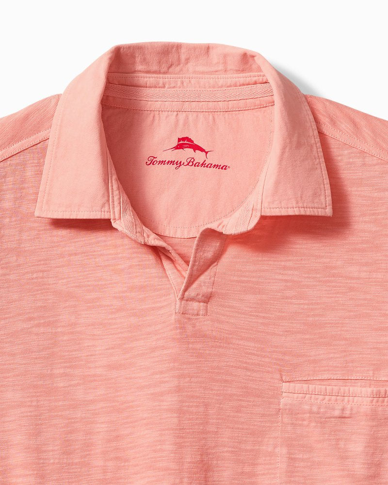 Big & Tall Beach Fade Johnny Collar Polo Shellrossa | Tommy Bahama Classic - Big & Tall Beach Fade Johnny Collar Polo