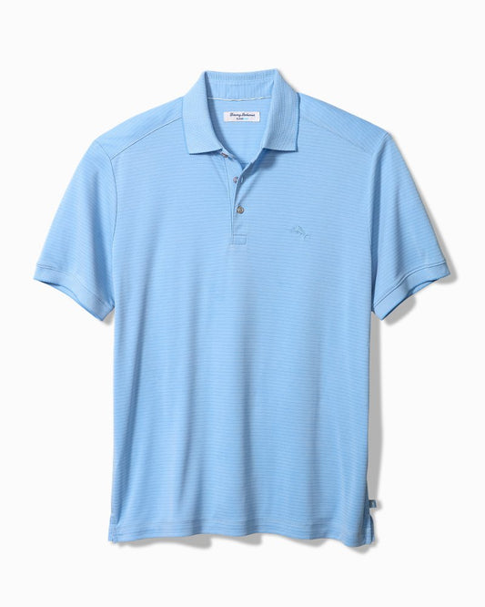 Big & Tall Bay Stripe IslandZone® Polo Seabank Sky | Tommy Bahama Deals - Big & Tall Bay Stripe IslandZone® Polo