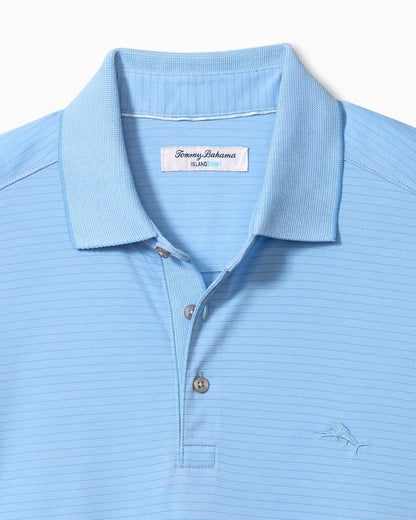 Big & Tall Bay Stripe IslandZone® Polo Seabank Sky | Tommy Bahama Deals - Big & Tall Bay Stripe IslandZone® Polo