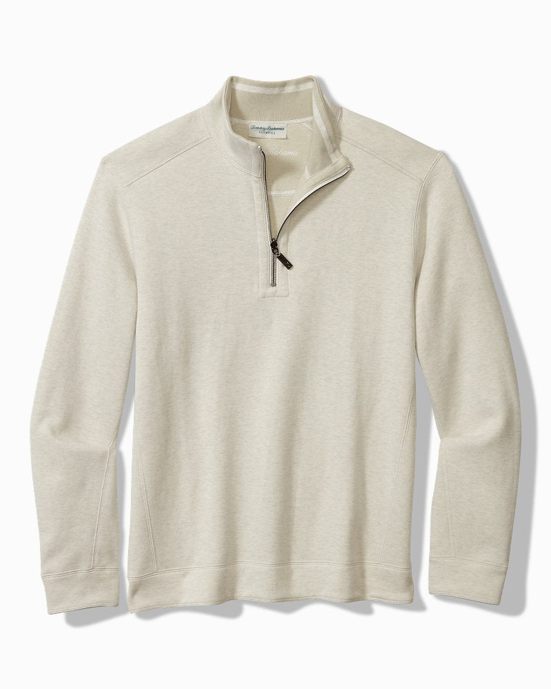 Big & Tall Flip Coast Reversible Half-Zip Sweatshirt Lychee Hthr | Tommy Bahama Best Seller - Big & Tall Flip Coast Reversible Half-Zip Sweatshirt
