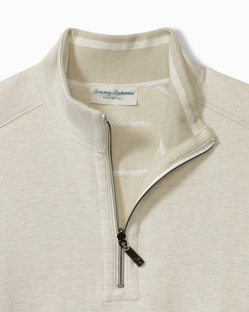 Big & Tall Flip Coast Reversible Half-Zip Sweatshirt Lychee Hthr | Tommy Bahama Best Seller - Big & Tall Flip Coast Reversible Half-Zip Sweatshirt