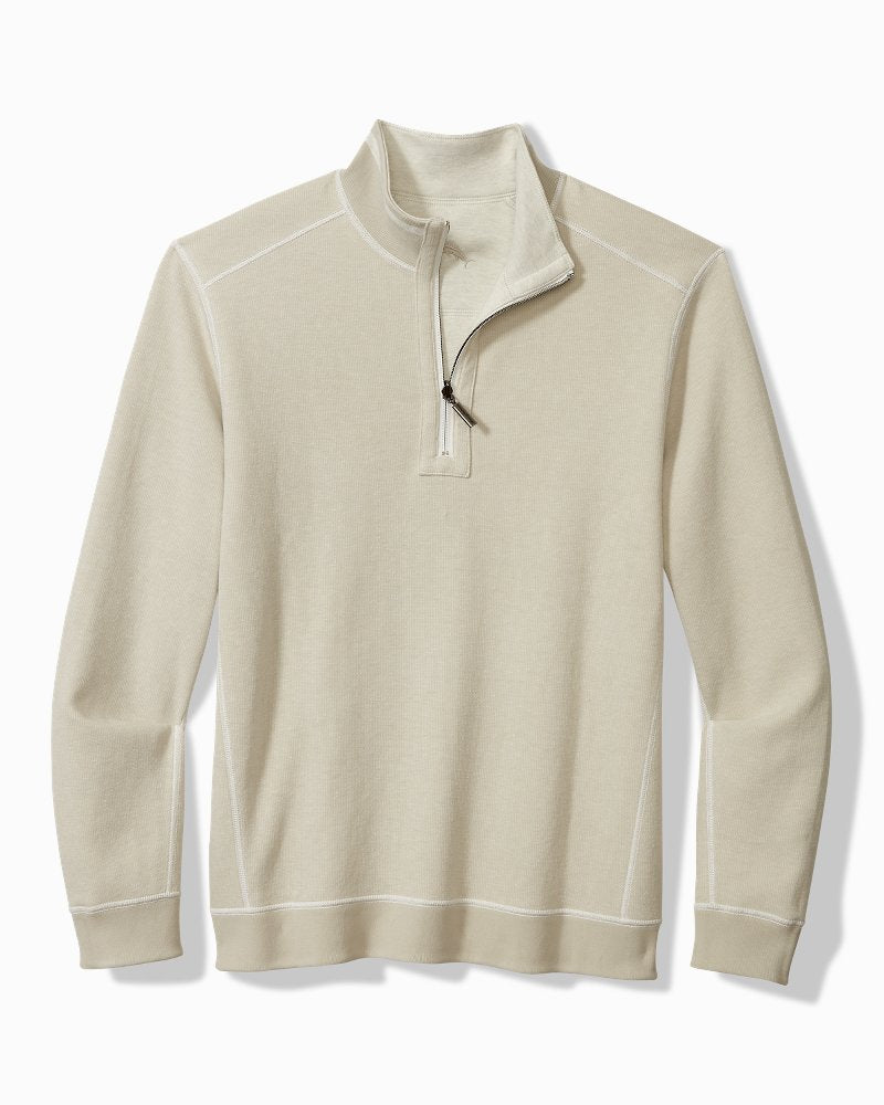 Big & Tall Flip Coast Reversible Half-Zip Sweatshirt Lychee Hthr | Tommy Bahama Best Seller - Big & Tall Flip Coast Reversible Half-Zip Sweatshirt