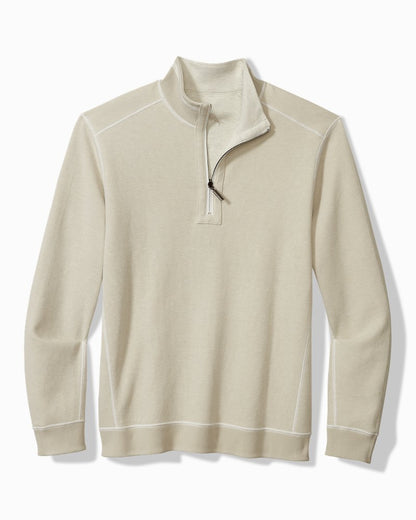 Big & Tall Flip Coast Reversible Half-Zip Sweatshirt Lychee Hthr | Tommy Bahama Best Seller - Big & Tall Flip Coast Reversible Half-Zip Sweatshirt