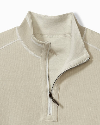 Big & Tall Flip Coast Reversible Half-Zip Sweatshirt Lychee Hthr | Tommy Bahama Best Seller - Big & Tall Flip Coast Reversible Half-Zip Sweatshirt