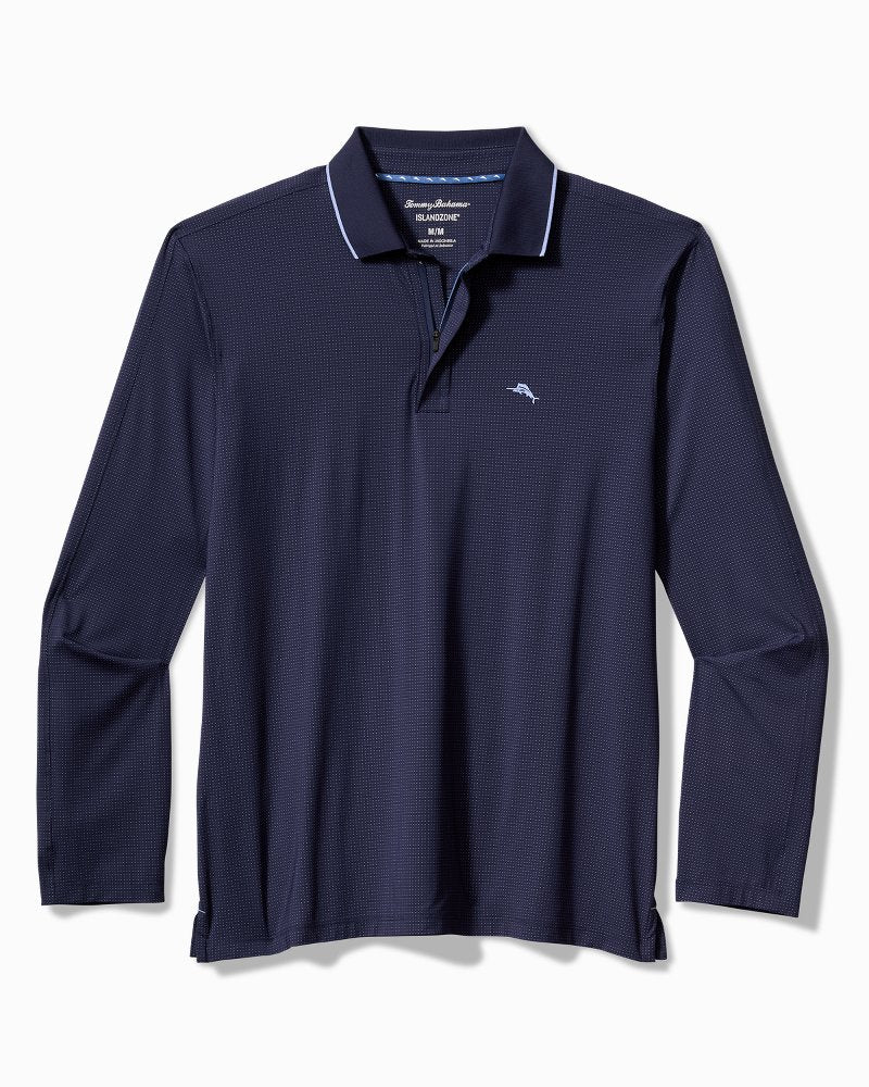 Big & Tall Palm Desert Fairway IslandZone® Long-Sleeve Polo Aleutian Night | Tommy Bahama Top Pick - Big & Tall Palm Desert Fairway IslandZone® Long-Sleeve Polo