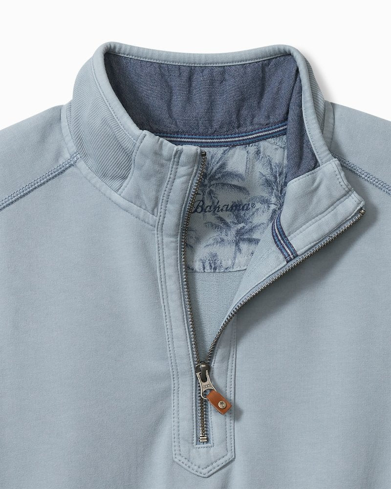 Big & Tall Ben & Terry Half-Zip Sweatshirt Norse Blue | Tommy Bahama Value - Big & Tall Ben & Terry Half-Zip Sweatshirt