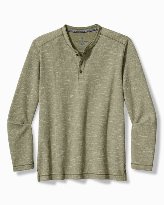 Big & Tall Morro Beach Long-Sleeve Henley Tea Leaf | Tommy Bahama Everyday - Big & Tall Morro Beach Long-Sleeve Henley