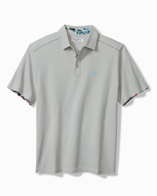 Big & Tall Tropicano Blooms Five O'Clock IslandZone® Polo Concrete Grey | Tommy Bahama Popular - Big & Tall Tropicano Blooms Five O'Clock IslandZone® Polo