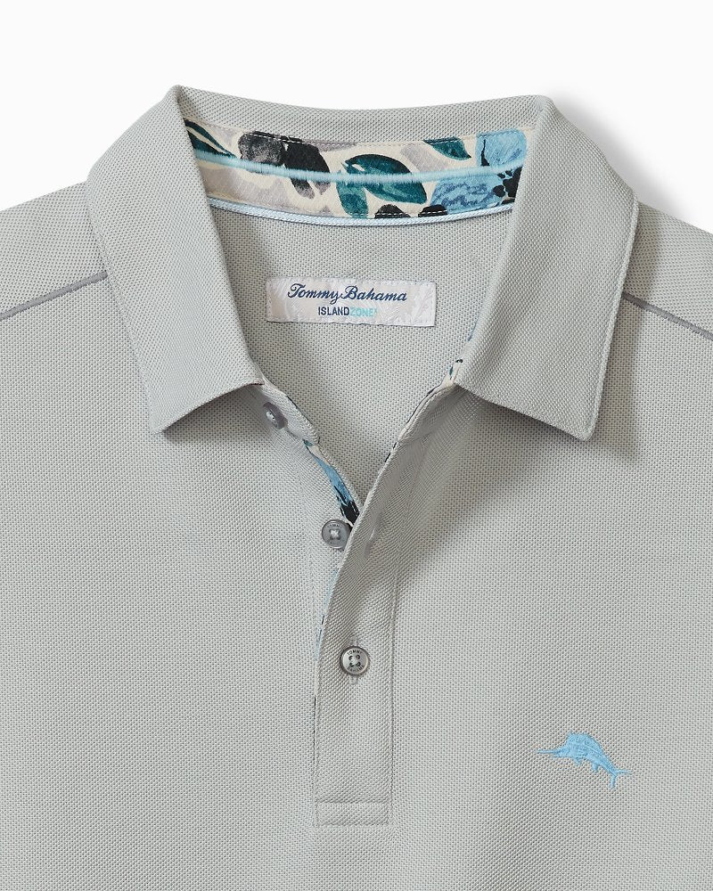Big & Tall Tropicano Blooms Five O'Clock IslandZone® Polo Concrete Grey | Tommy Bahama Popular - Big & Tall Tropicano Blooms Five O'Clock IslandZone® Polo