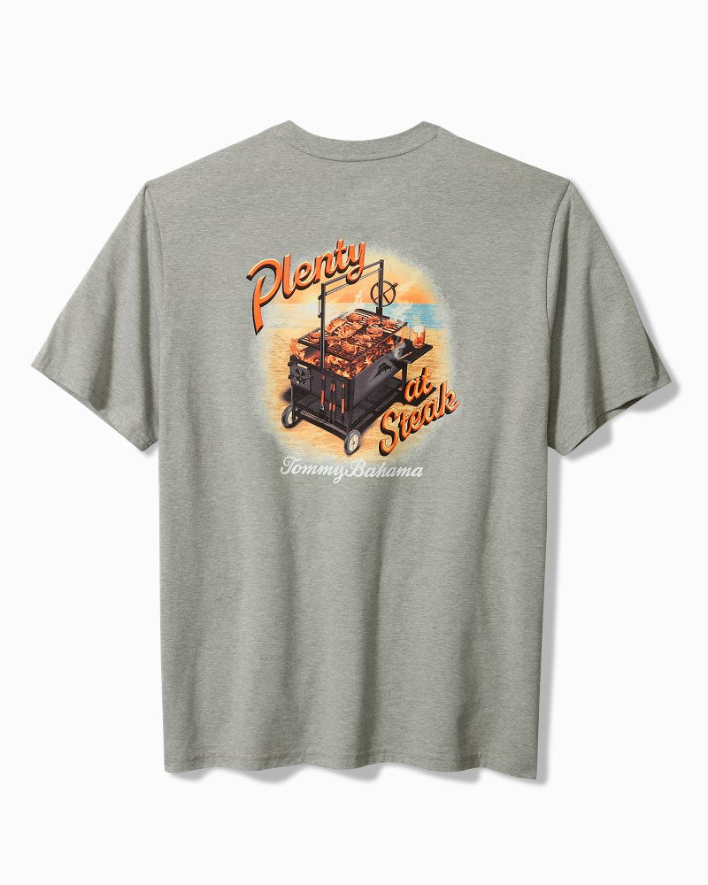 Big & Tall Plenty at Steak Graphic T-Shirt Grey Heather | Tommy Bahama Smart Buy - Big & Tall Plenty at Steak Graphic T-Shirt