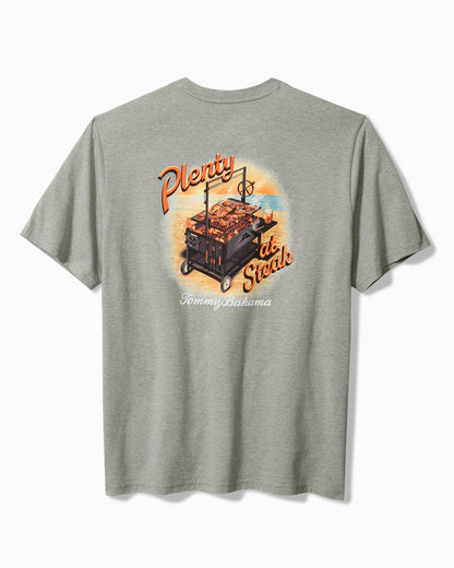 Big & Tall Plenty at Steak Graphic T-Shirt Grey Heather | Tommy Bahama Smart Buy - Big & Tall Plenty at Steak Graphic T-Shirt