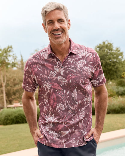 Big & Tall Midnight Excursions IslandZone® Polo Cherry Stone | Tommy Bahama Great Value - Big & Tall Midnight Excursions IslandZone® Polo