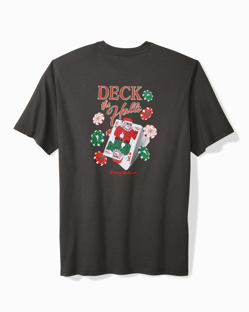 Big & Tall Deck the Halls Graphic T-Shirt Coal | Tommy Bahama Quality - Big & Tall Deck the Halls Graphic T-Shirt