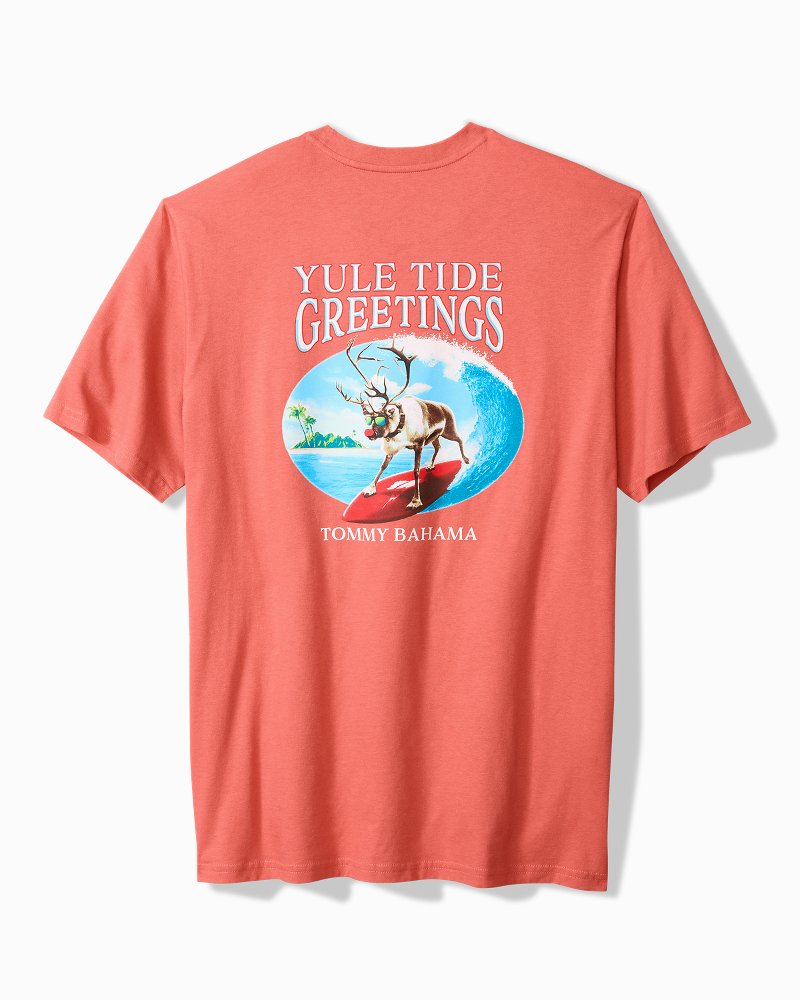 Big & Tall Yule Tide Greetings Graphic T-Shirt Red Ginger | Tommy Bahama Classic - Big & Tall Yule Tide Greetings Graphic T-Shirt