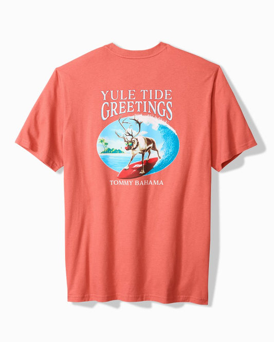 Big & Tall Yule Tide Greetings Graphic T-Shirt Red Ginger | Tommy Bahama Classic - Big & Tall Yule Tide Greetings Graphic T-Shirt