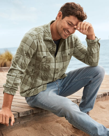 Big & Tall Fireside Palm Springs Stretch Flannel Shirt Tea Leaf | Tommy Bahama Exclusive - Big & Tall Fireside Palm Springs Stretch Flannel Shirt