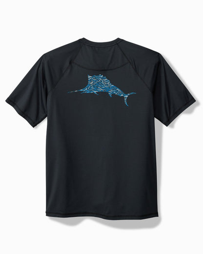 Big & Tall Chill Time Surf IslandZone® Short-Sleeve Rash Guard Jet Black | Tommy Bahama Recommended - Big & Tall Chill Time Surf IslandZone® Short-Sleeve Rash Guard