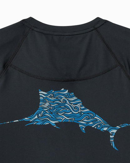Big & Tall Chill Time Surf IslandZone® Short-Sleeve Rash Guard Jet Black | Tommy Bahama Recommended - Big & Tall Chill Time Surf IslandZone® Short-Sleeve Rash Guard