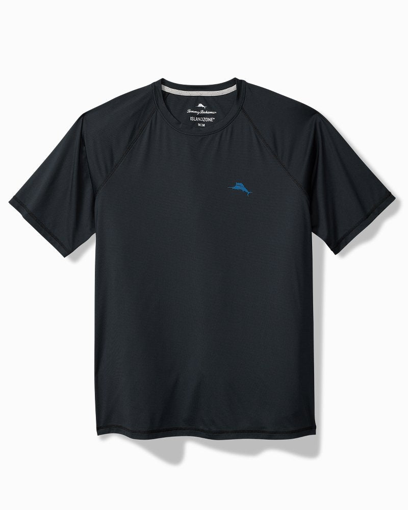 Big & Tall Chill Time Surf IslandZone® Short-Sleeve Rash Guard Jet Black | Tommy Bahama Recommended - Big & Tall Chill Time Surf IslandZone® Short-Sleeve Rash Guard