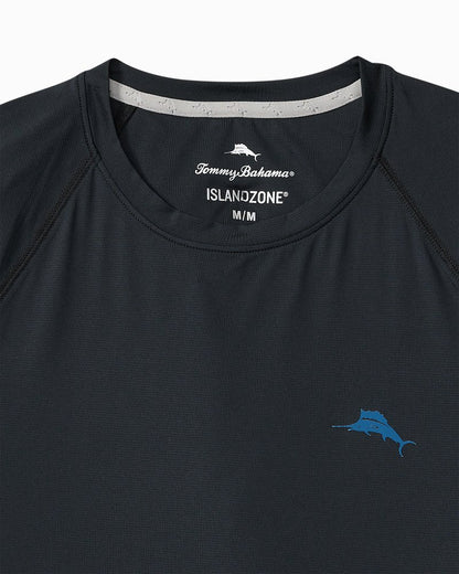 Big & Tall Chill Time Surf IslandZone® Short-Sleeve Rash Guard Jet Black | Tommy Bahama Recommended - Big & Tall Chill Time Surf IslandZone® Short-Sleeve Rash Guard