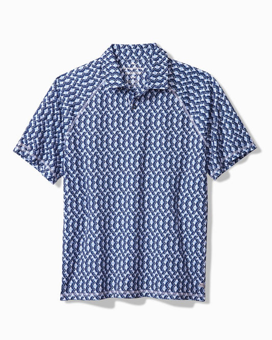 Big & Tall Fresco Geo IslandZone® Polo Deep Space | Tommy Bahama Latest - Big & Tall Fresco Geo IslandZone® Polo