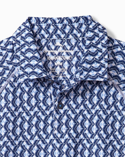 Big & Tall Fresco Geo IslandZone® Polo Deep Space | Tommy Bahama Latest - Big & Tall Fresco Geo IslandZone® Polo