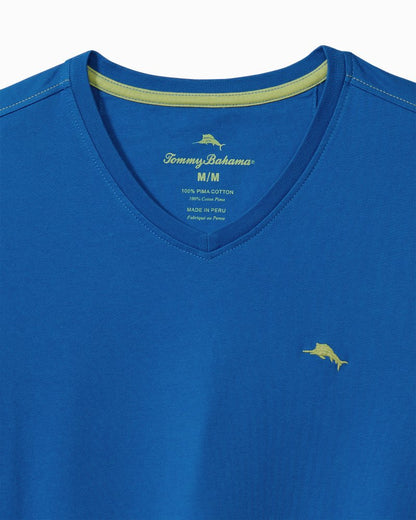 Big & Tall Bali Skyline V-Neck Long-Sleeve T-Shirt Cobalt Sea | Tommy Bahama Special Offer - Big & Tall Bali Skyline V-Neck Long-Sleeve T-Shirt