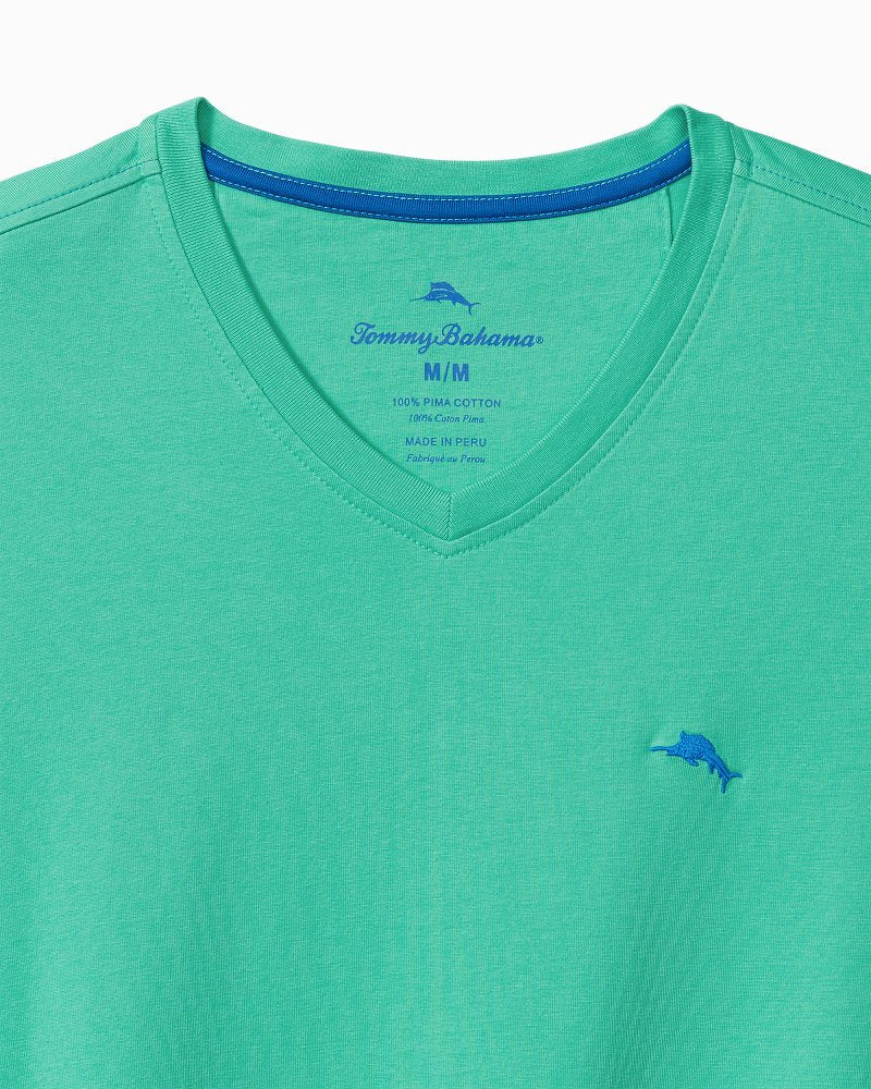 Big & Tall Bali Skyline V-Neck Long-Sleeve T-Shirt Kohala Teal | Tommy Bahama Smart Buy - Big & Tall Bali Skyline V-Neck Long-Sleeve T-Shirt