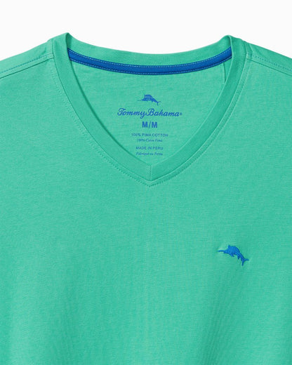 Big & Tall Bali Skyline V-Neck Long-Sleeve T-Shirt Kohala Teal | Tommy Bahama Smart Buy - Big & Tall Bali Skyline V-Neck Long-Sleeve T-Shirt