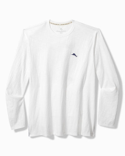 Big & Tall Feelin' Festive Long-Sleeve Lux T-Shirt White | Tommy Bahama Featured - Big & Tall Feelin' Festive Long-Sleeve Lux T-Shirt