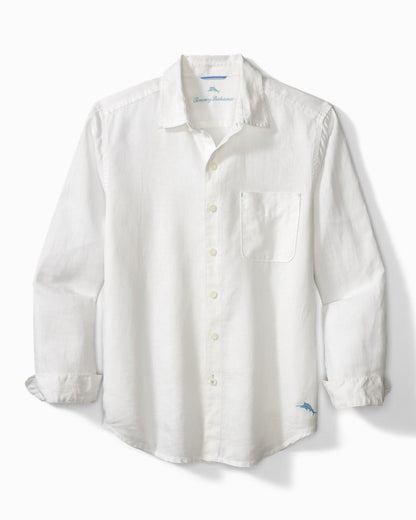 Big & Tall Sea Glass Breezer Linen Shirt White | Tommy Bahama Best Price - Big & Tall Sea Glass Breezer Linen Shirt