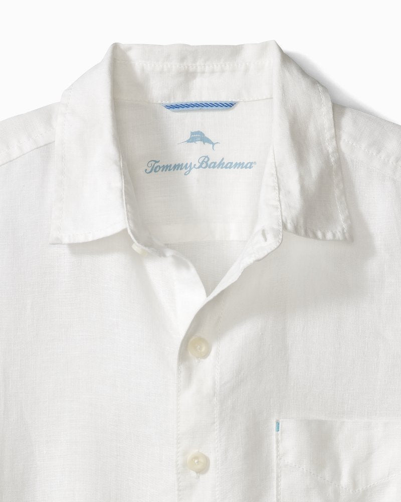 Big & Tall Sea Glass Breezer Linen Shirt White | Tommy Bahama Best Price - Big & Tall Sea Glass Breezer Linen Shirt