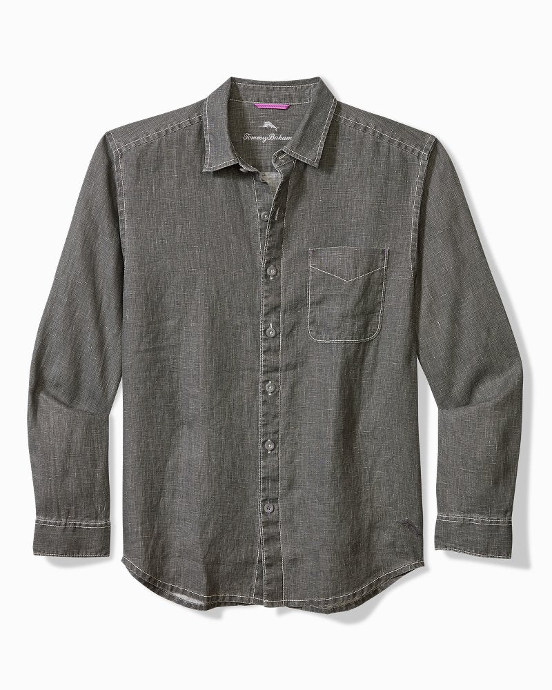 Big & Tall Sea Glass Breezer Linen Shirt Gunmetal | Tommy Bahama Trusted - Big & Tall Sea Glass Breezer Linen Shirt