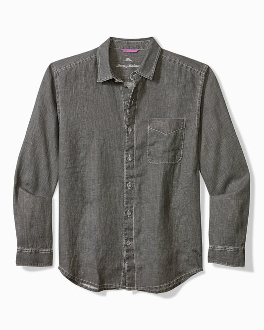 Big & Tall Sea Glass Breezer Linen Shirt Gunmetal | Tommy Bahama Trusted - Big & Tall Sea Glass Breezer Linen Shirt