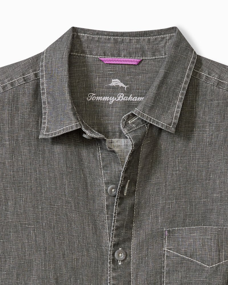 Big & Tall Sea Glass Breezer Linen Shirt Gunmetal | Tommy Bahama Trusted - Big & Tall Sea Glass Breezer Linen Shirt
