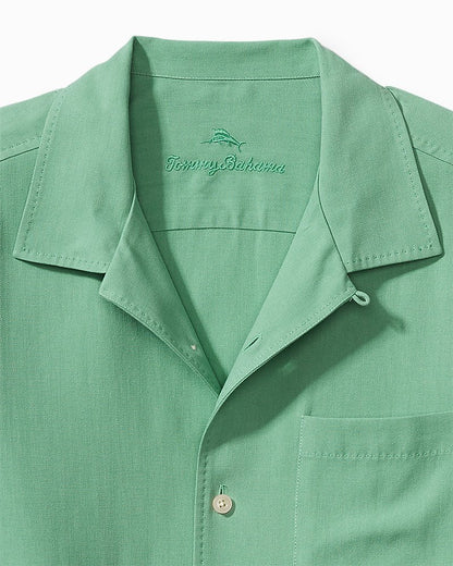 Big & Tall Hawaiian Herringbone Camp Shirt Spring Pool | Tommy Bahama Quality - Big & Tall Hawaiian Herringbone Camp Shirt