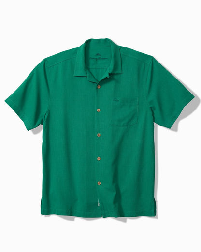 Big & Tall Coastal Breeze Check IslandZone® Camp Shirt Cadmium Green | Tommy Bahama Signature - Big & Tall Coastal Breeze Check IslandZone® Camp Shirt