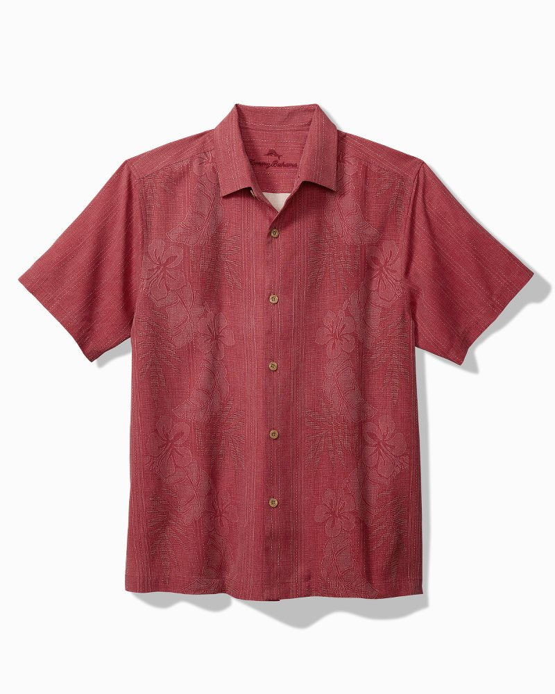 Big & Tall Bali Border Silk Camp Shirt Deep Havana | Tommy Bahama Discount - Big & Tall Bali Border Silk Camp Shirt